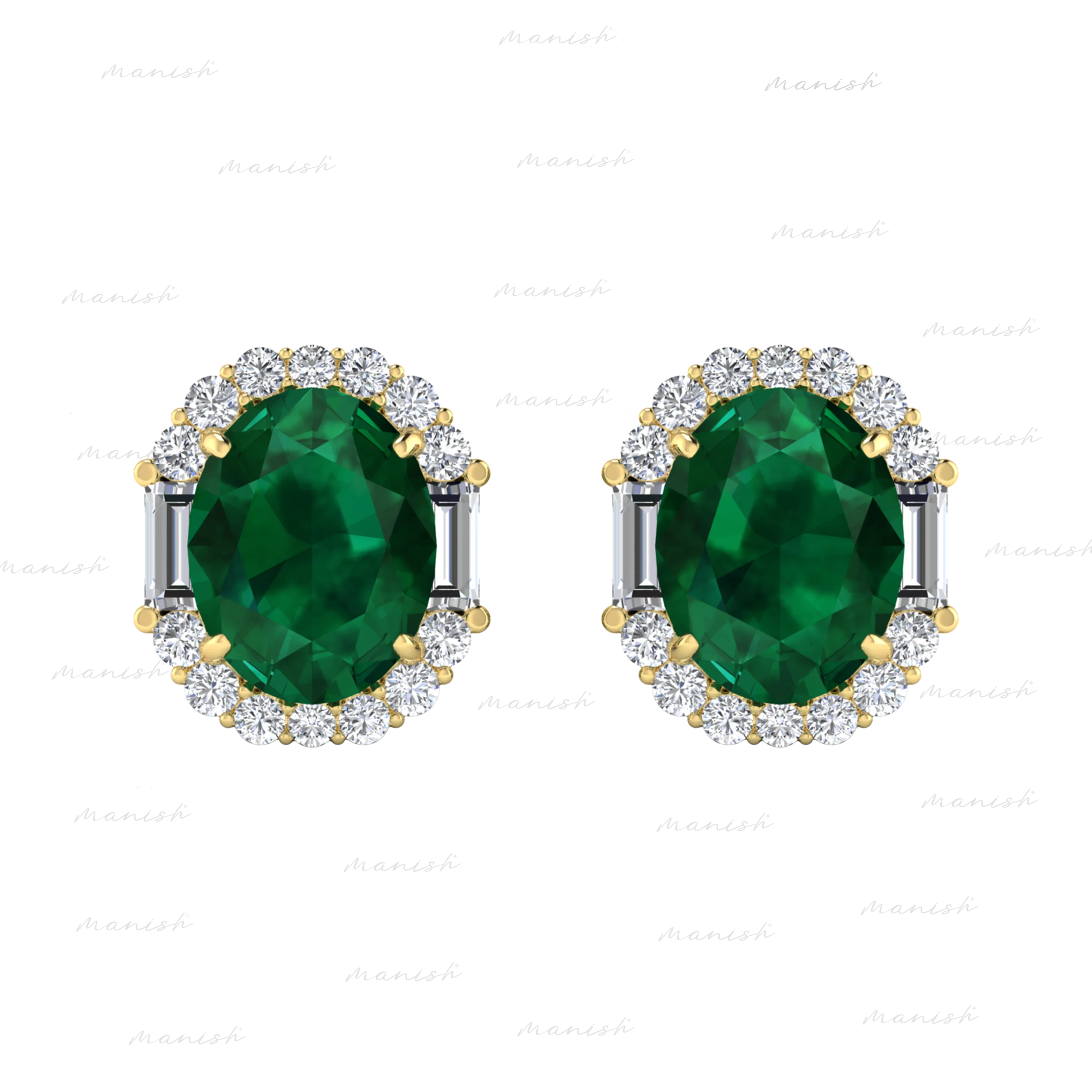 Ezri Diamond and Emerald Earrings